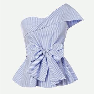 Peplum one shoulder blouse - SHEIN